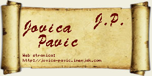 Jovica Pavić vizit kartica